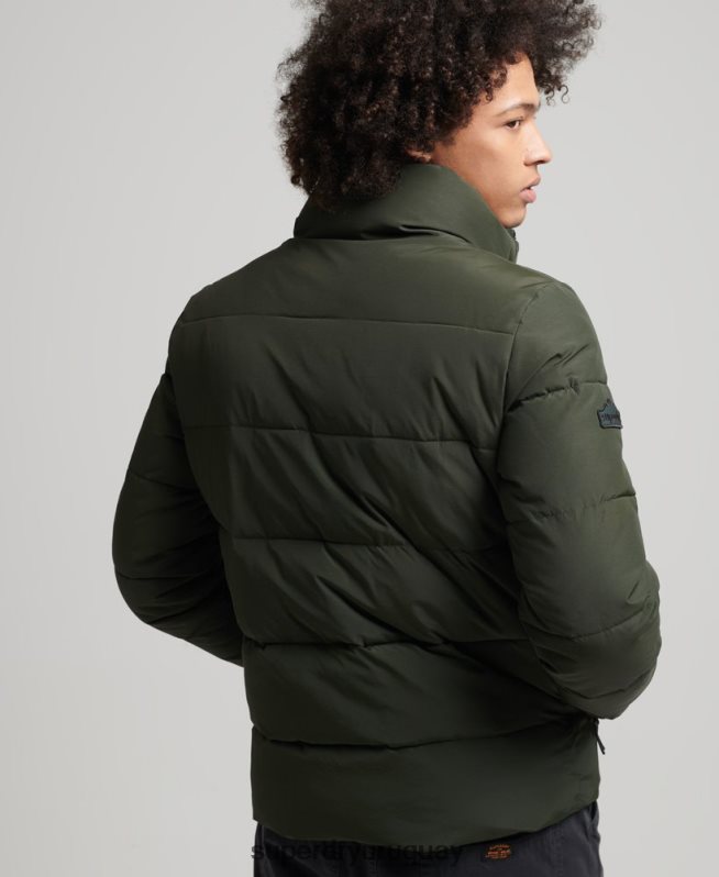 uy Superdry hombres chaqueta acolchada retro verde DT2N8Z4566 ropa
