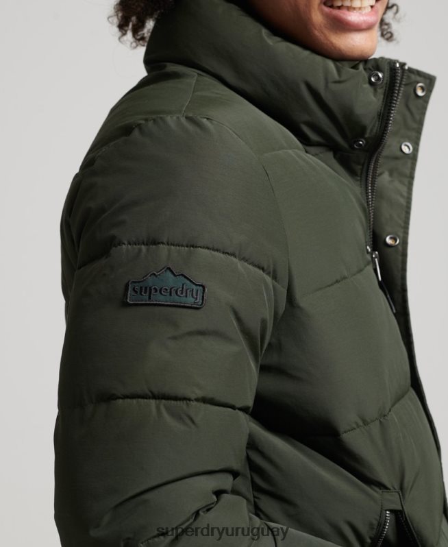 uy Superdry hombres chaqueta acolchada retro verde DT2N8Z4566 ropa