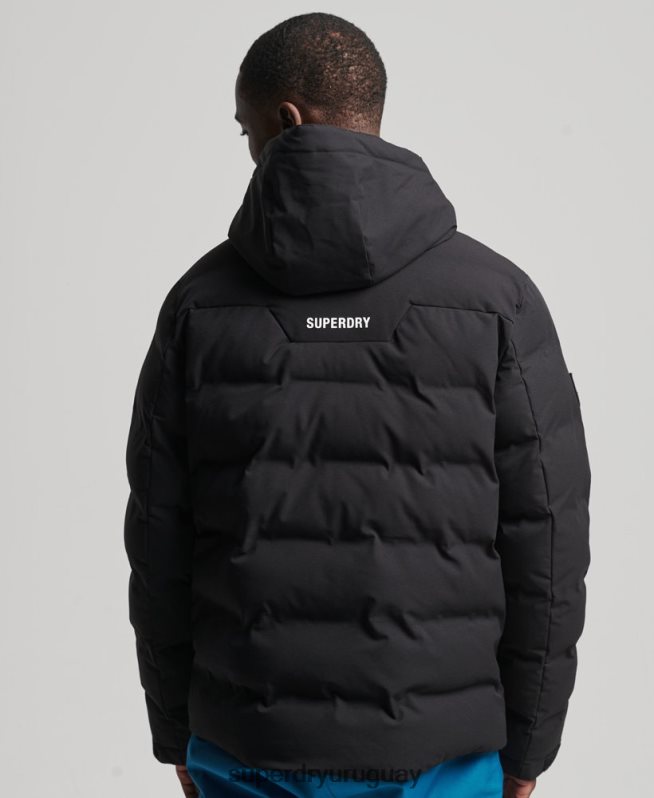 uy Superdry hombres chaqueta acolchada ski radar pro negro DT2N8Z1066 ropa