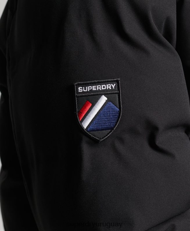 uy Superdry hombres chaqueta acolchada ski radar pro negro DT2N8Z1066 ropa
