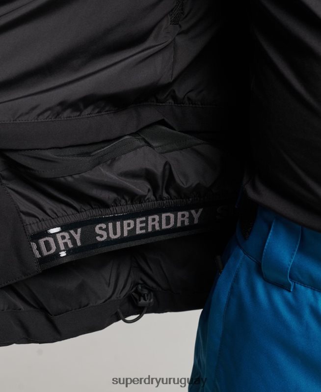 uy Superdry hombres chaqueta acolchada ski radar pro negro DT2N8Z1066 ropa