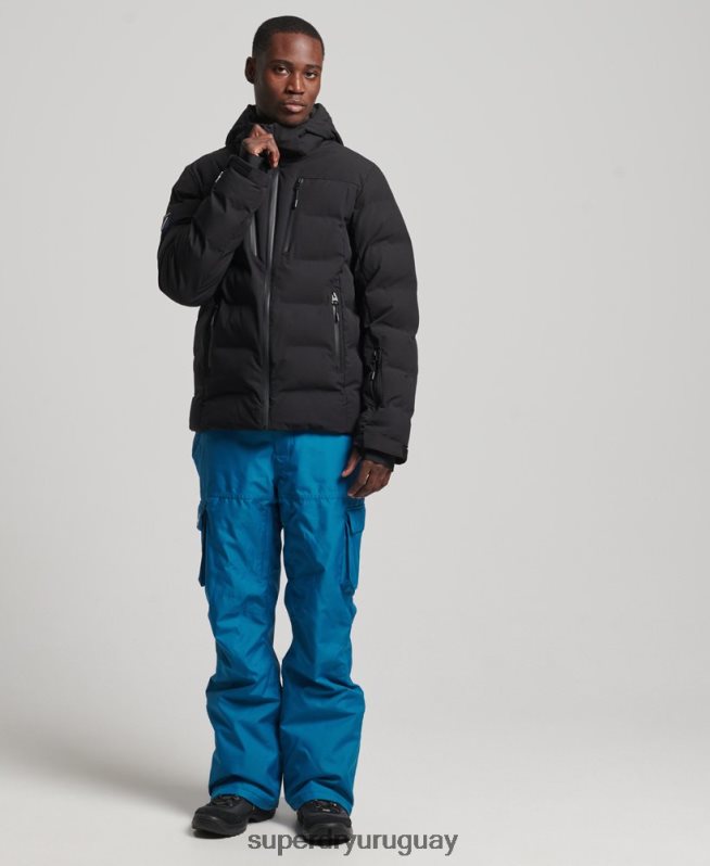uy Superdry hombres chaqueta acolchada ski radar pro negro DT2N8Z1066 ropa