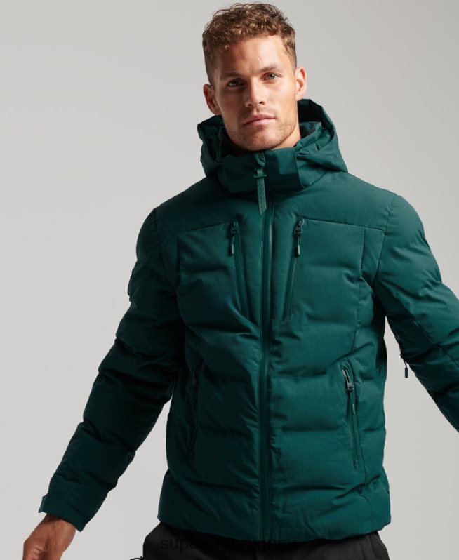 uy Superdry hombres chaqueta acolchada ski radar pro turquesa DT2N8Z971 ropa