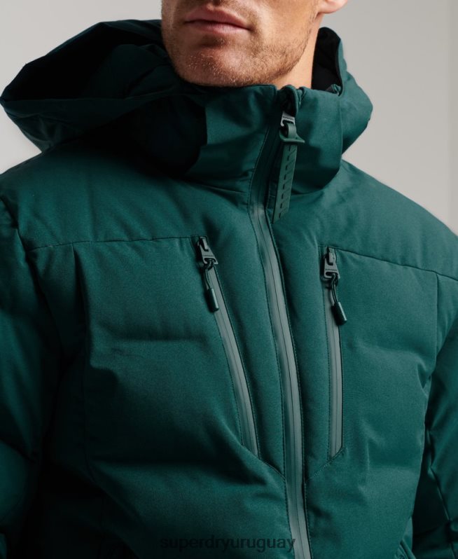 uy Superdry hombres chaqueta acolchada ski radar pro turquesa DT2N8Z971 ropa