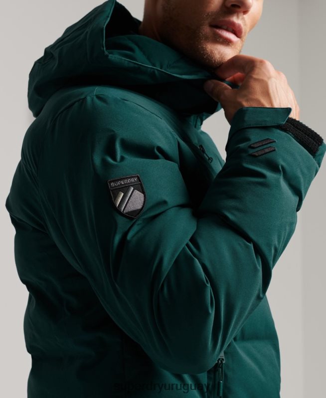 uy Superdry hombres chaqueta acolchada ski radar pro turquesa DT2N8Z971 ropa