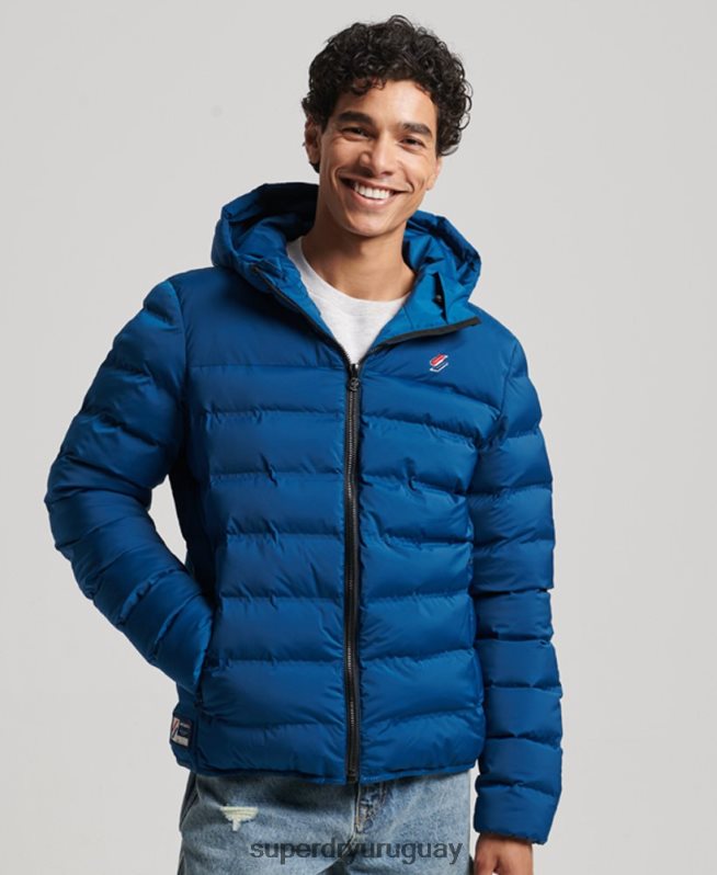 uy Superdry hombres chaqueta acolchada termosellada azul DT2N8Z1074 ropa