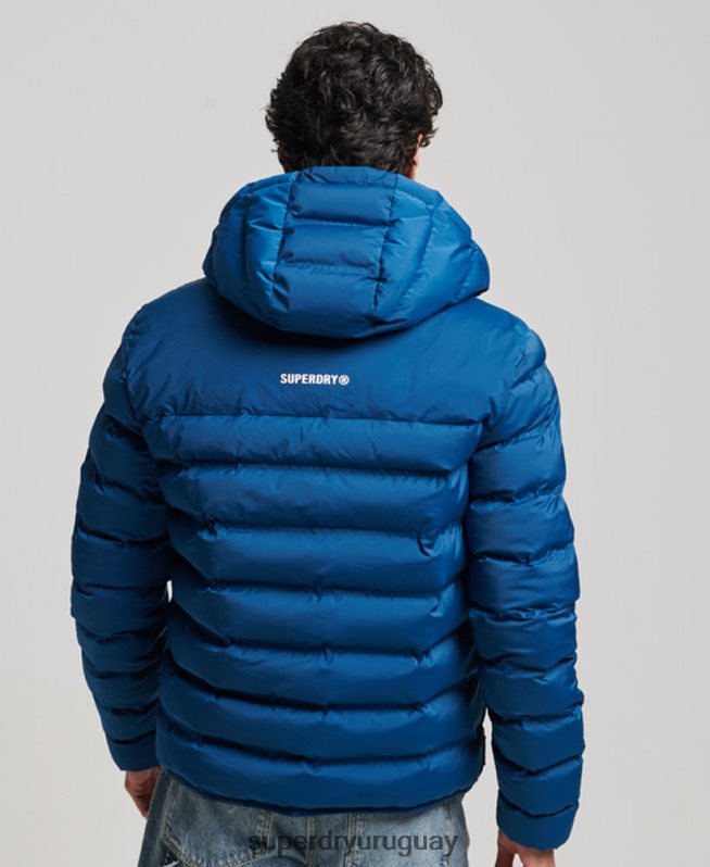 uy Superdry hombres chaqueta acolchada termosellada azul DT2N8Z1074 ropa