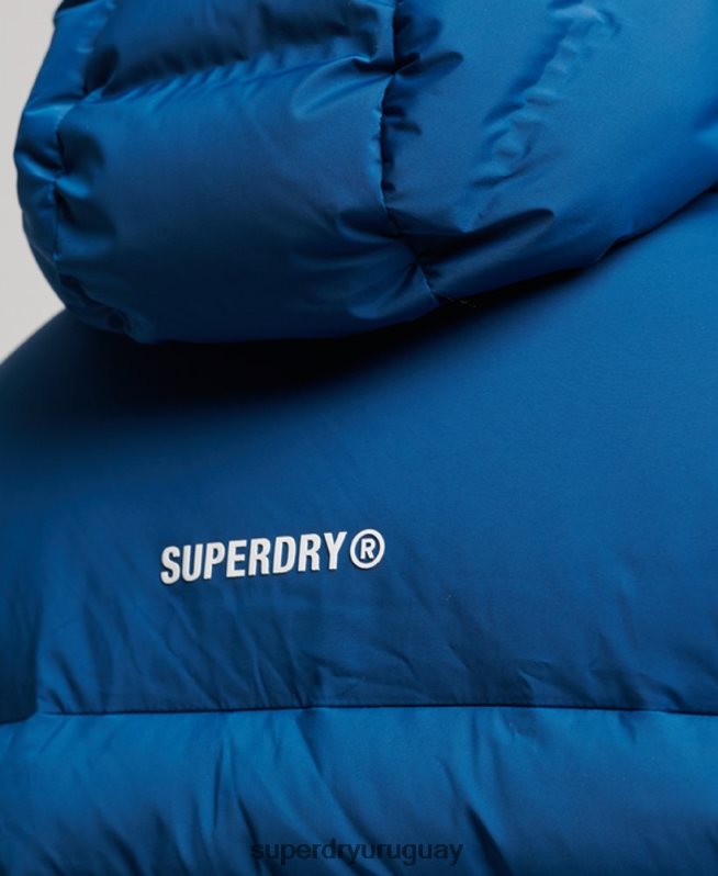 uy Superdry hombres chaqueta acolchada termosellada azul DT2N8Z1074 ropa