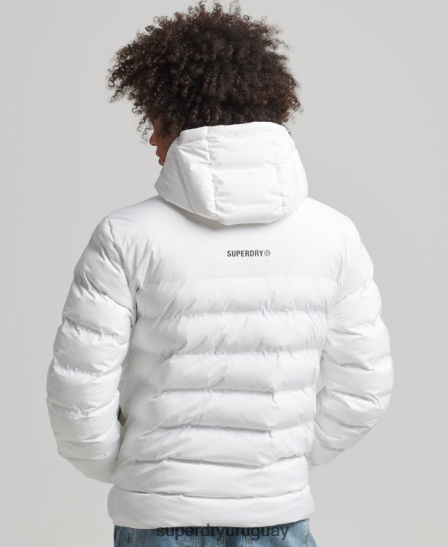 uy Superdry hombres chaqueta acolchada termosellada blanco DT2N8Z1073 ropa
