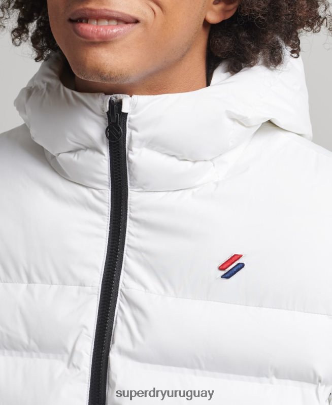 uy Superdry hombres chaqueta acolchada termosellada blanco DT2N8Z1073 ropa