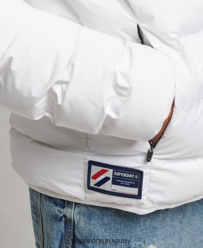 uy Superdry hombres chaqueta acolchada termosellada blanco DT2N8Z1073 ropa