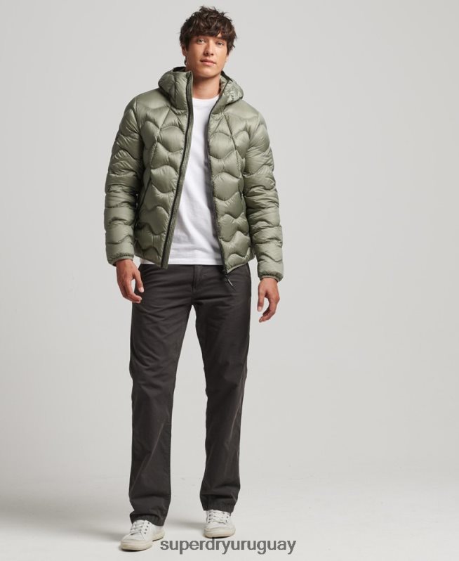 uy Superdry hombres chaqueta acolchada xpd caqui DT2N8Z4468 ropa