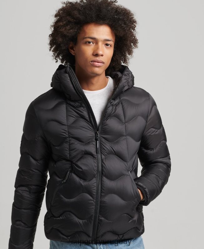 uy Superdry hombres chaqueta acolchada xpd negro DT2N8Z4778 ropa
