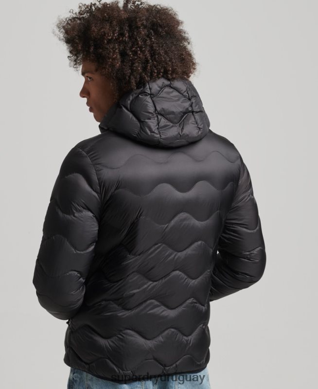 uy Superdry hombres chaqueta acolchada xpd negro DT2N8Z4778 ropa