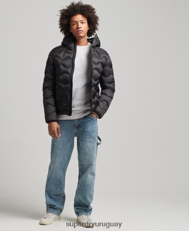 uy Superdry hombres chaqueta acolchada xpd negro DT2N8Z4778 ropa