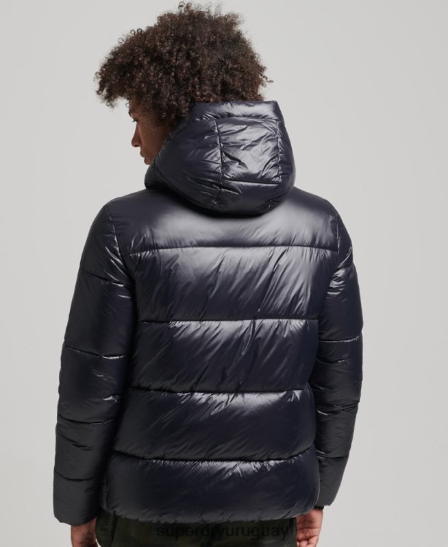 uy Superdry hombres chaqueta alpina con capucha de montaña negro DT2N8Z986 ropa