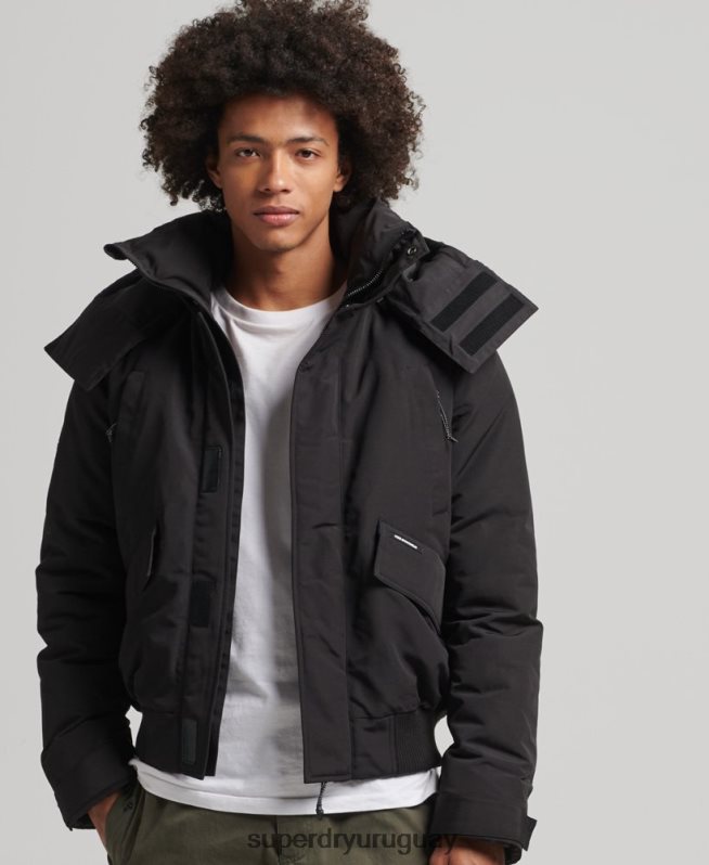 uy Superdry hombres chaqueta bomber acolchada expedición everest negro DT2N8Z4591 ropa