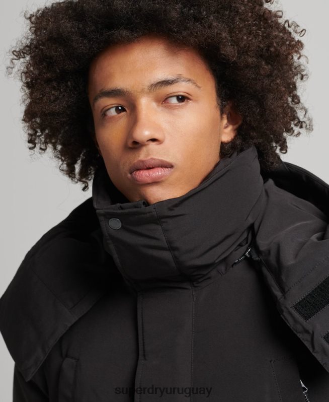 uy Superdry hombres chaqueta bomber acolchada expedición everest negro DT2N8Z4591 ropa