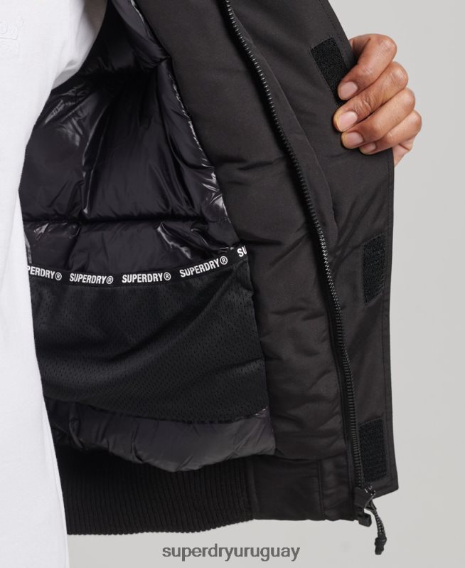 uy Superdry hombres chaqueta bomber acolchada expedición everest negro DT2N8Z4591 ropa