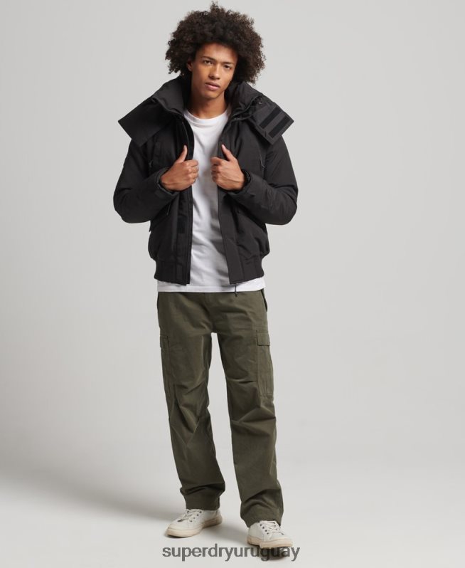 uy Superdry hombres chaqueta bomber acolchada expedición everest negro DT2N8Z4591 ropa