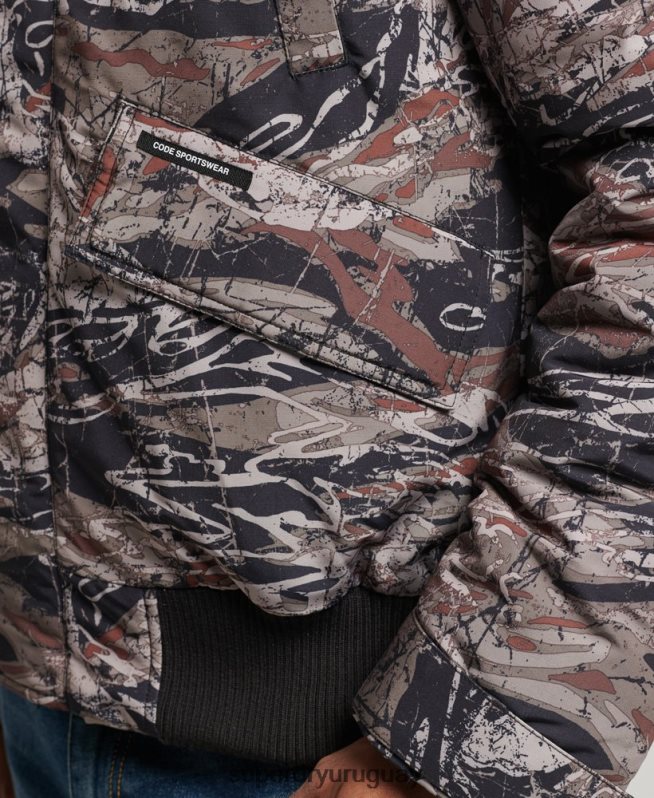 uy Superdry hombres chaqueta bomber acolchada expedición everest verde DT2N8Z4449 ropa