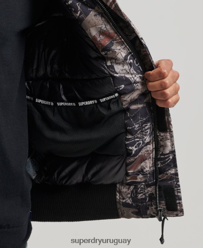 uy Superdry hombres chaqueta bomber acolchada expedición everest verde DT2N8Z4449 ropa