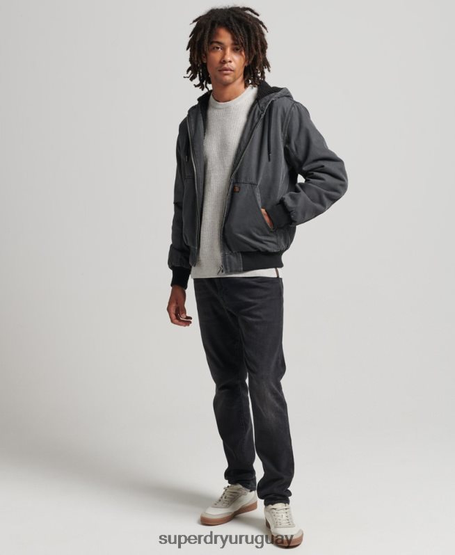 uy Superdry hombres chaqueta bomber con capucha marrón DT2N8Z1067 ropa