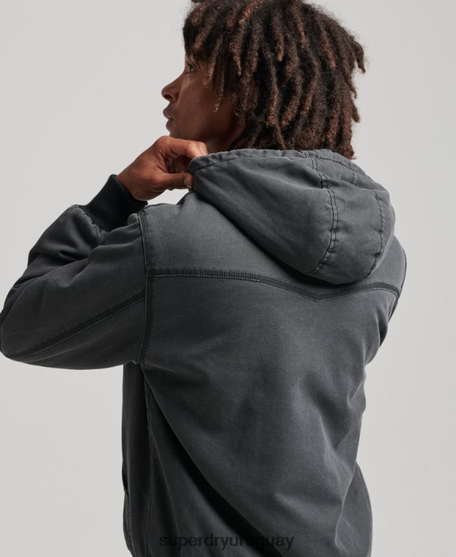 uy Superdry hombres chaqueta bomber con capucha marrón DT2N8Z1067 ropa