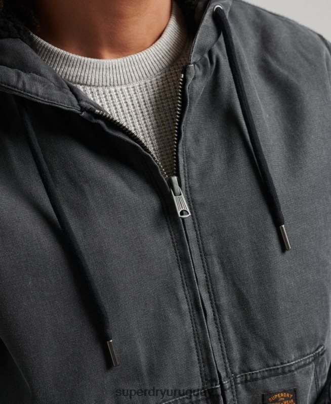 uy Superdry hombres chaqueta bomber con capucha marrón DT2N8Z1067 ropa