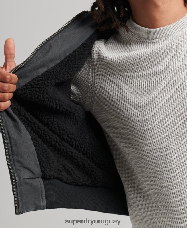 uy Superdry hombres chaqueta bomber con capucha marrón DT2N8Z1067 ropa