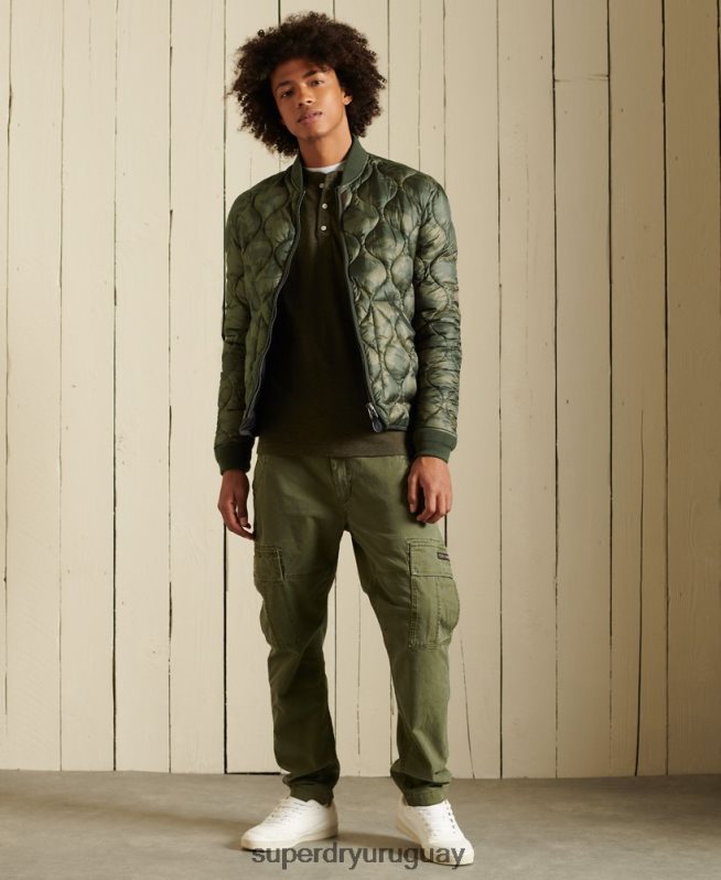 uy Superdry hombres chaqueta bomber con forro verde DT2N8Z4785 ropa