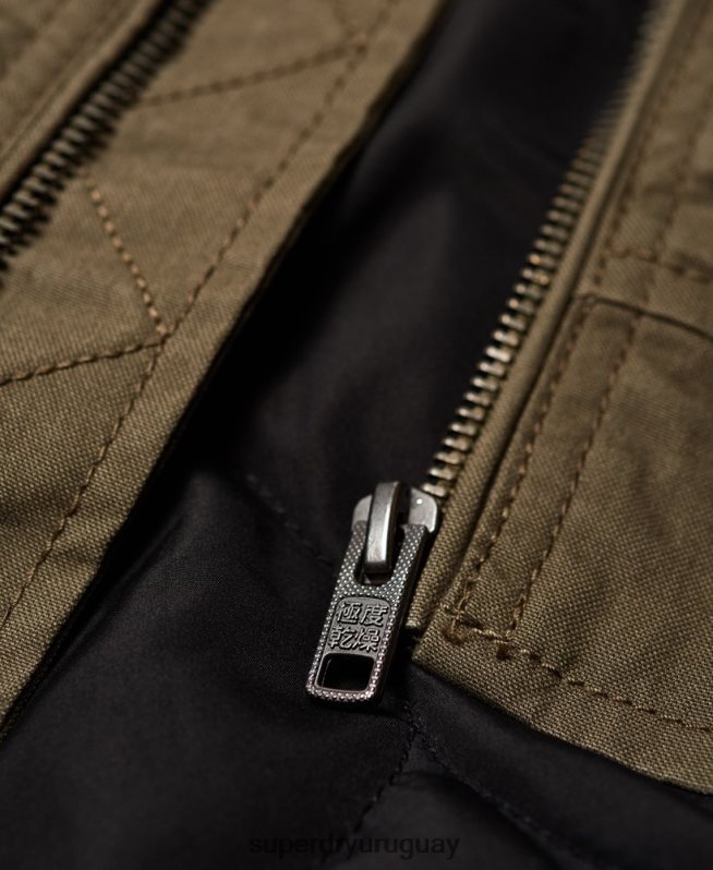 uy Superdry hombres chaqueta bomber de aviador de invierno rookie verde DT2N8Z4706 ropa