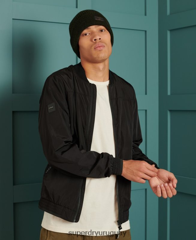 uy Superdry hombres chaqueta bomber de peso mosca de excedente de mercancías negro DT2N8Z1196 ropa