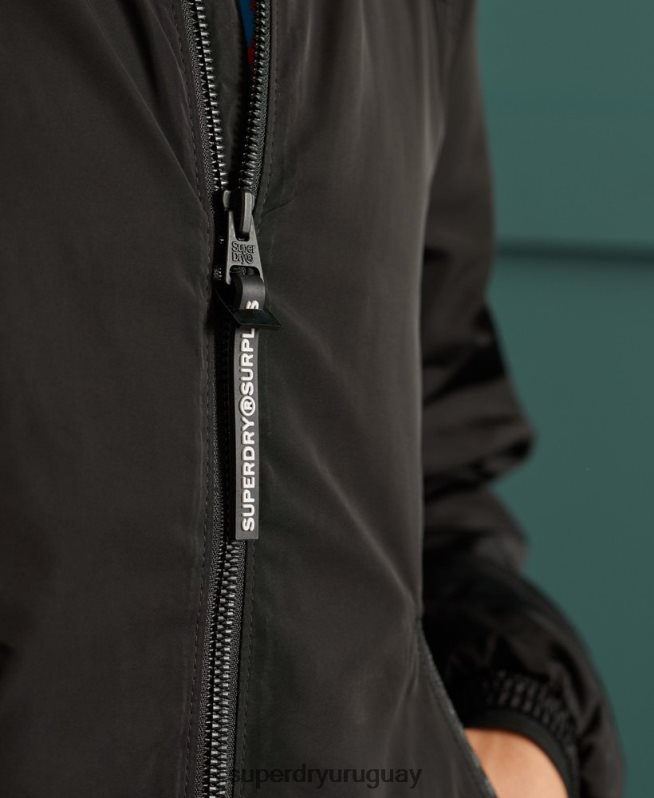 uy Superdry hombres chaqueta bomber de peso mosca de excedente de mercancías negro DT2N8Z1196 ropa