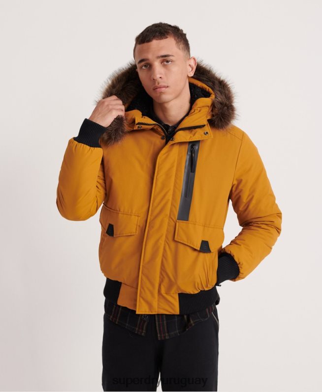 uy Superdry hombres chaqueta bomber everest amarillo DT2N8Z4604 ropa