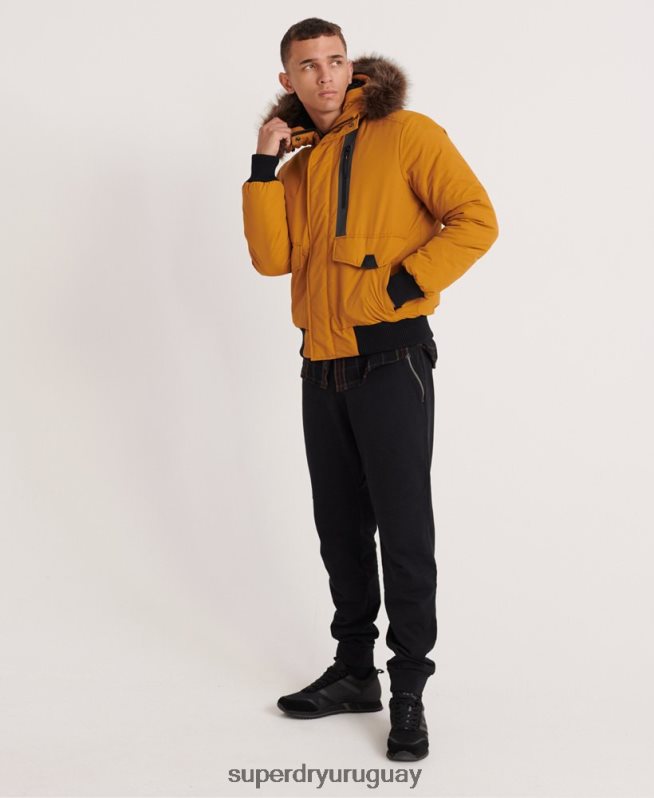 uy Superdry hombres chaqueta bomber everest amarillo DT2N8Z4604 ropa
