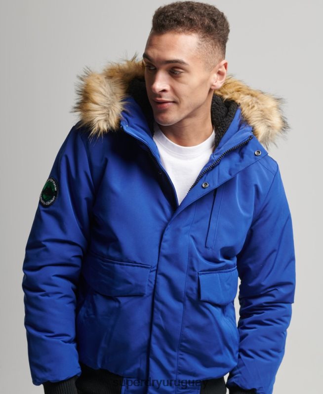 uy Superdry hombres chaqueta bomber everest azul DT2N8Z4558 ropa