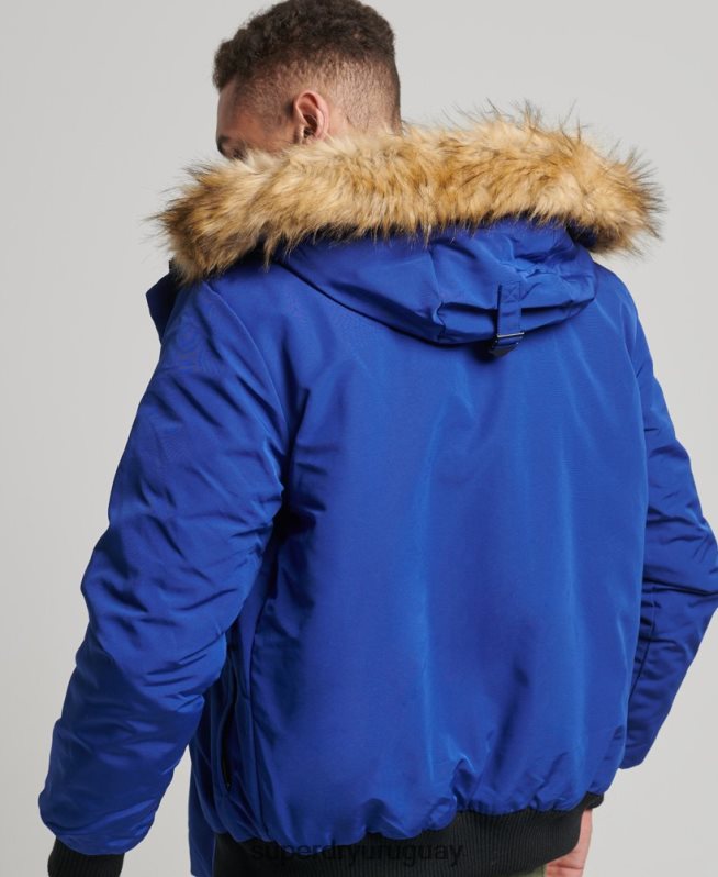 uy Superdry hombres chaqueta bomber everest azul DT2N8Z4558 ropa