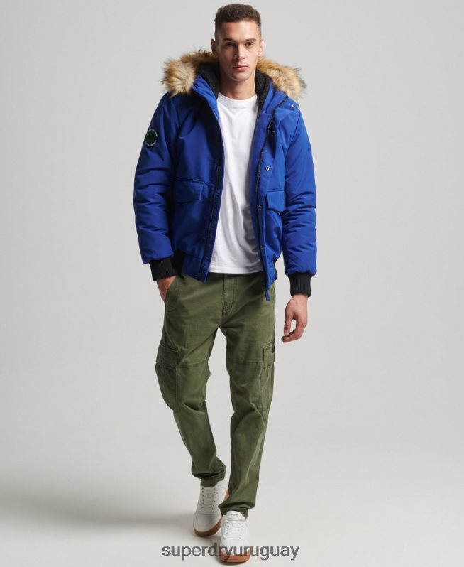 uy Superdry hombres chaqueta bomber everest azul DT2N8Z4558 ropa