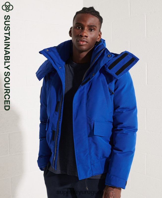 uy Superdry hombres chaqueta bomber everest azul DT2N8Z4615 ropa