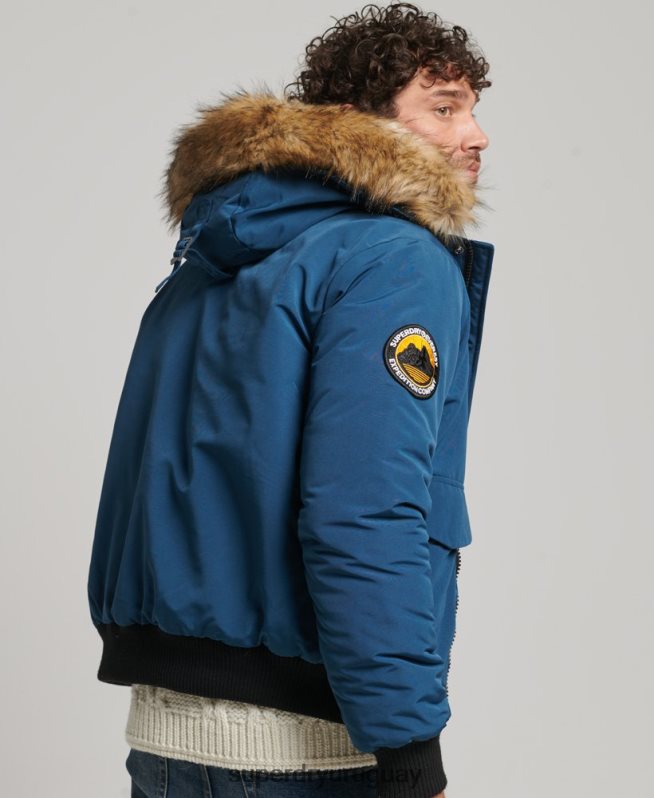 uy Superdry hombres chaqueta bomber everest azul claro DT2N8Z1121 ropa