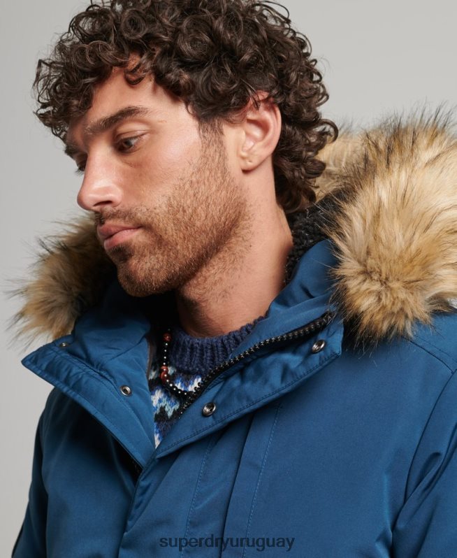 uy Superdry hombres chaqueta bomber everest azul claro DT2N8Z1121 ropa