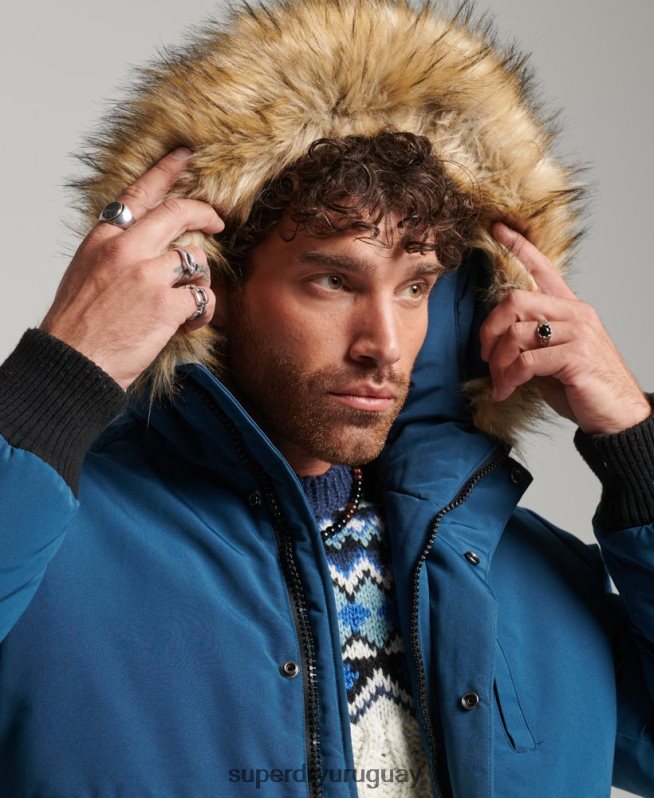 uy Superdry hombres chaqueta bomber everest azul claro DT2N8Z1121 ropa
