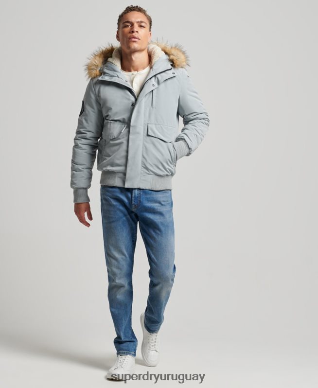 uy Superdry hombres chaqueta bomber everest azul claro DT2N8Z993 ropa