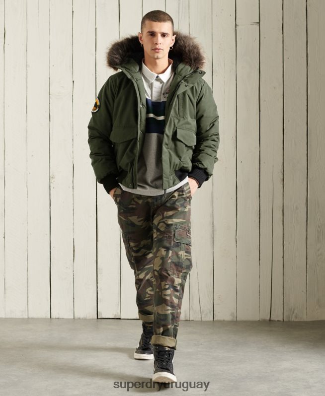 uy Superdry hombres chaqueta bomber everest caqui DT2N8Z1084 ropa