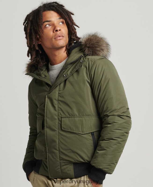 uy Superdry hombres chaqueta bomber everest caqui DT2N8Z4452 ropa