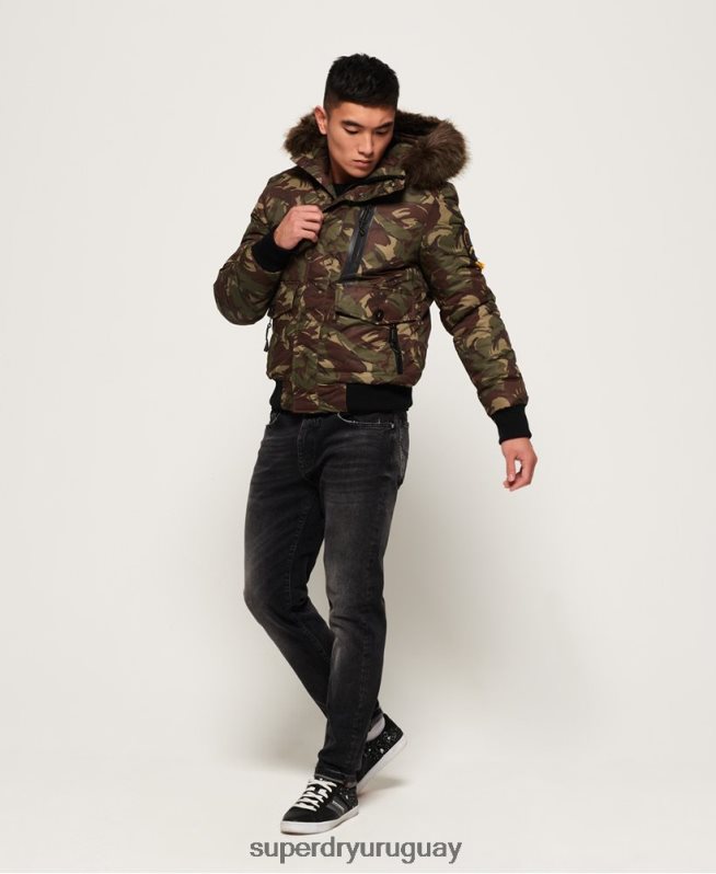 uy Superdry hombres chaqueta bomber everest caqui DT2N8Z4708 ropa