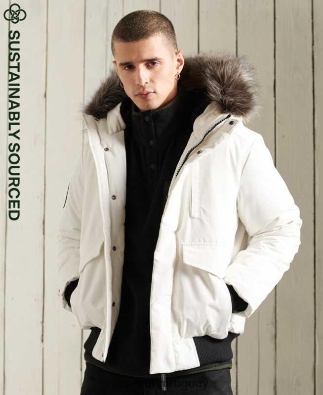 uy Superdry hombres chaqueta bomber everest crema DT2N8Z4567 ropa