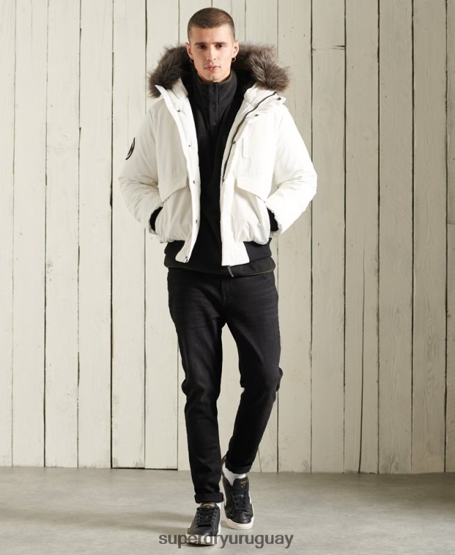 uy Superdry hombres chaqueta bomber everest crema DT2N8Z4567 ropa
