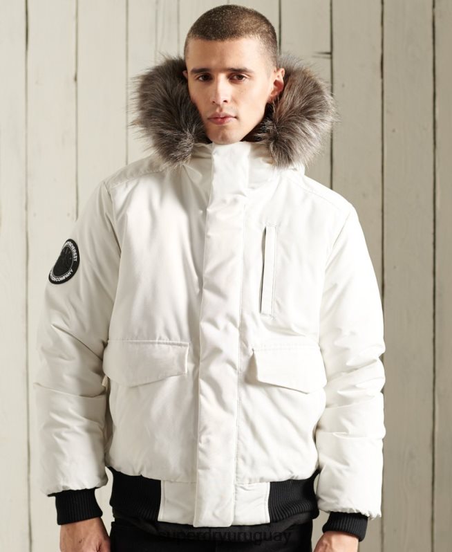 uy Superdry hombres chaqueta bomber everest crema DT2N8Z4567 ropa